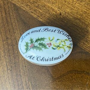 Antique Crown Staffordshire Christmas Trinket Box